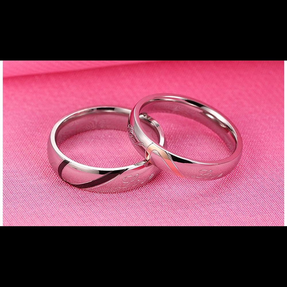 Sterling steel couples ring